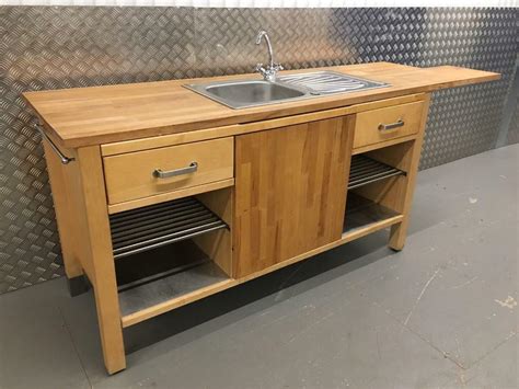 90 (4) Free shipping 33" L x 18" W Double Basin Farmhouse Kitchen Sink with Sink Grid and Basket Strainer by DeerValley 339. . Ikea freestanding kitchen sink unit